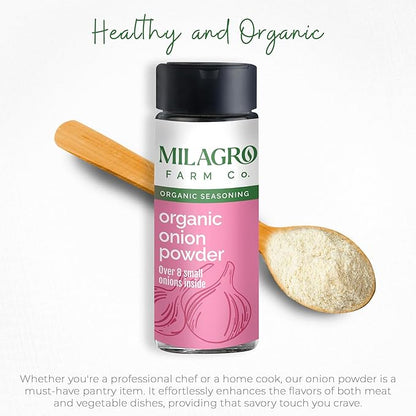 Onion Powder | Over 8 Small Onion Inside - Organic – Additive Free &amp;amp; No Preservatives – Milagro Farm Co. – 50gm