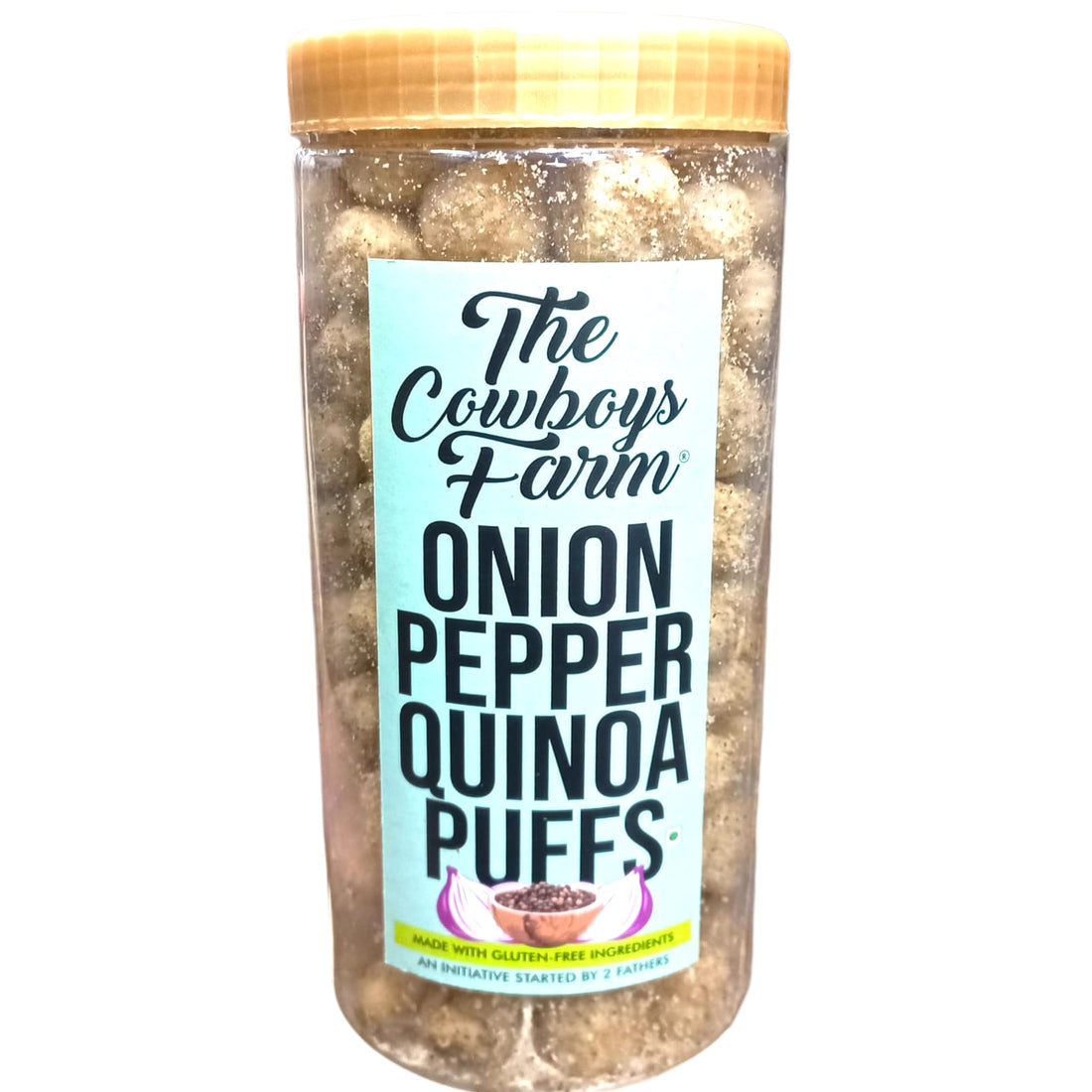 Quinoa Puffs | Onion Pepper Quinoa Puffs - Gluten Free, Palm Oil Free & No Added Preservatives - The Cow Boys Farm – 170gm