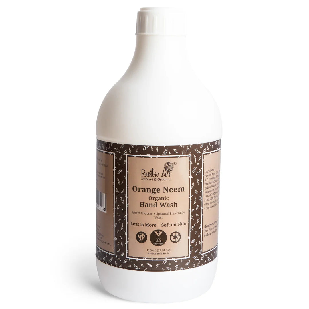 Hand Wash | Orange Neem Hand Wash - Organic - Rustic Art - 1100ml Refill Pack