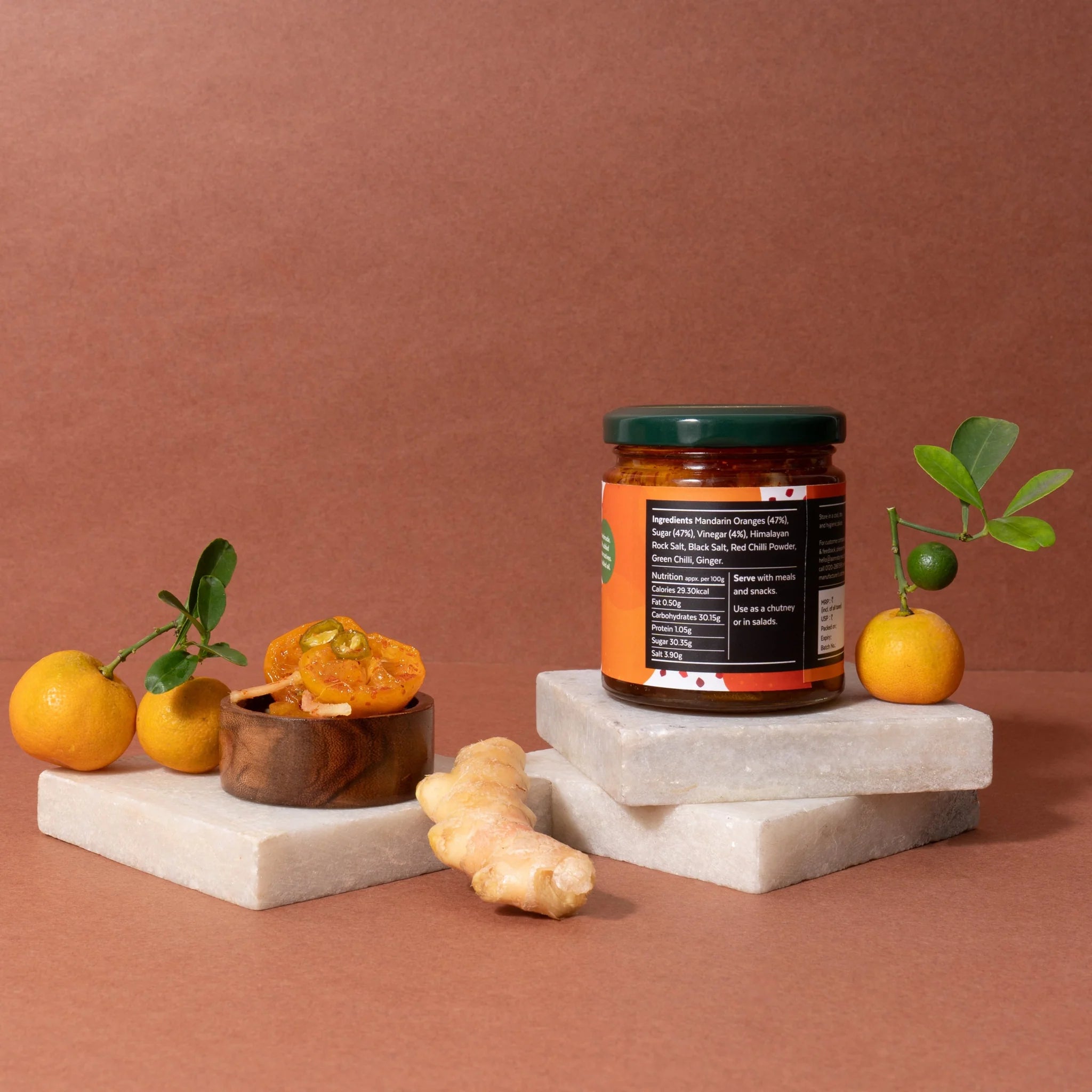 Pickle | Mandarin Orange Pickle - Hot &amp;amp; Sweet - Low Oil &amp;amp; No Artificial Preservatives - Aamra - 220gm