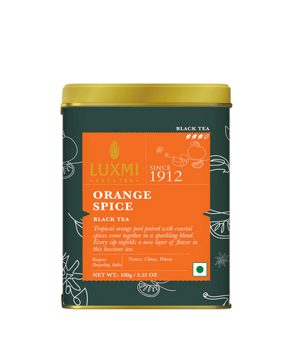 Tea | Orange Spice (Black Tea) - Citrus, Warm Notes - USDA Organic - Luxmi Estates - 100gms