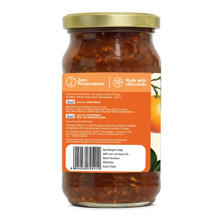Orange Marmalade -100% Real Fruit | Sweetened with Forest Honey - No Added Refined Sugar- Conscious Food – 250gm