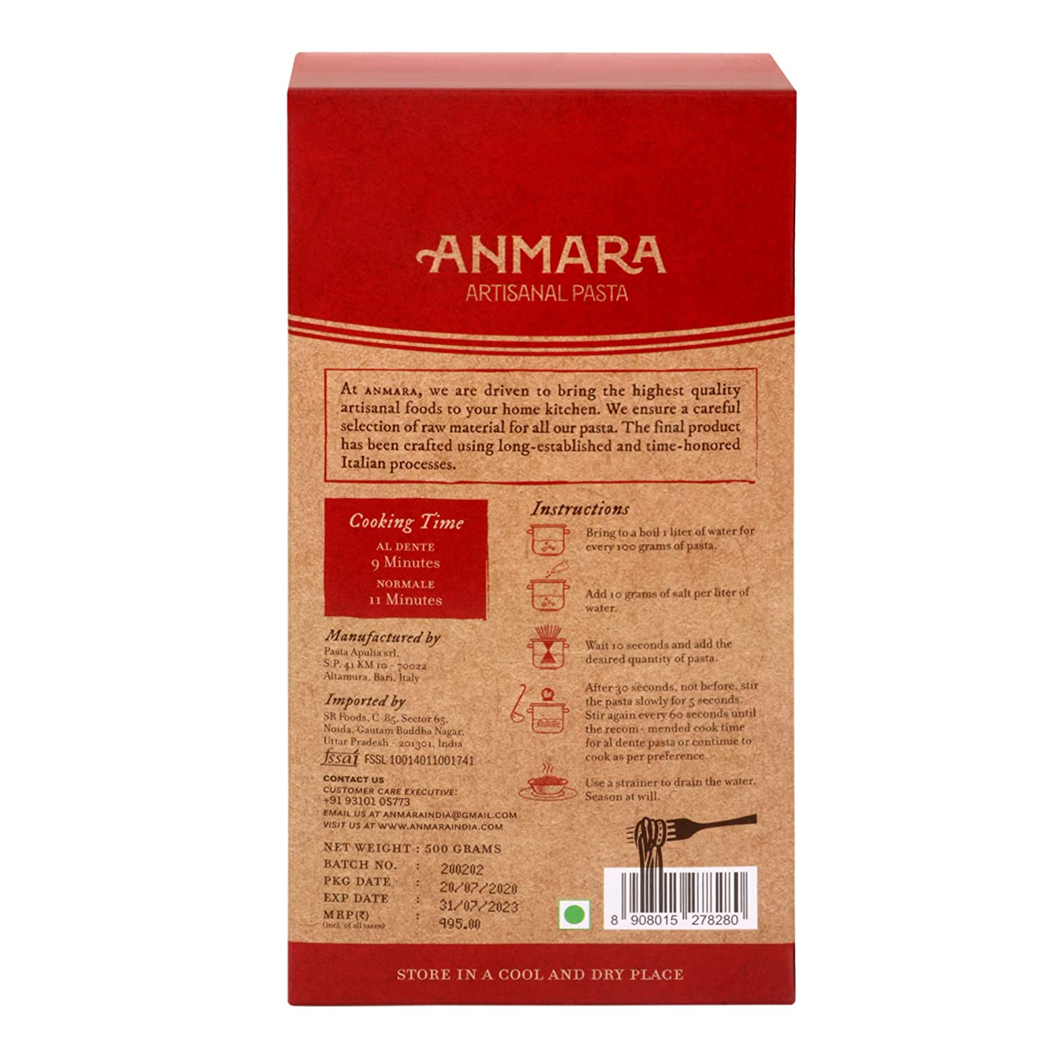 Orecchiette Pasta - Anmara - 500gm