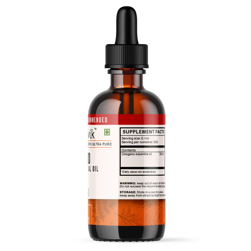Oregano Oil | Oregano Essential Oil Pure Grade - Non GMO &amp; No preservatives - Vaastavik - 30ml
