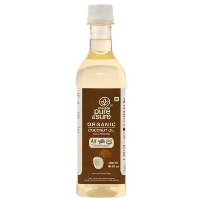 Coconut Oil | - Cold Pressed - Organic - Indian - Pure and Sure - 500ml