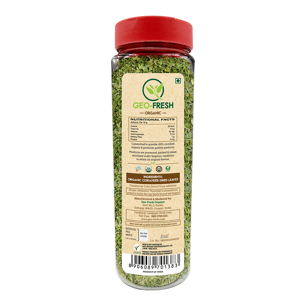 Coriander Leaves | USDA Organic - Geo-Fresh – 25gm