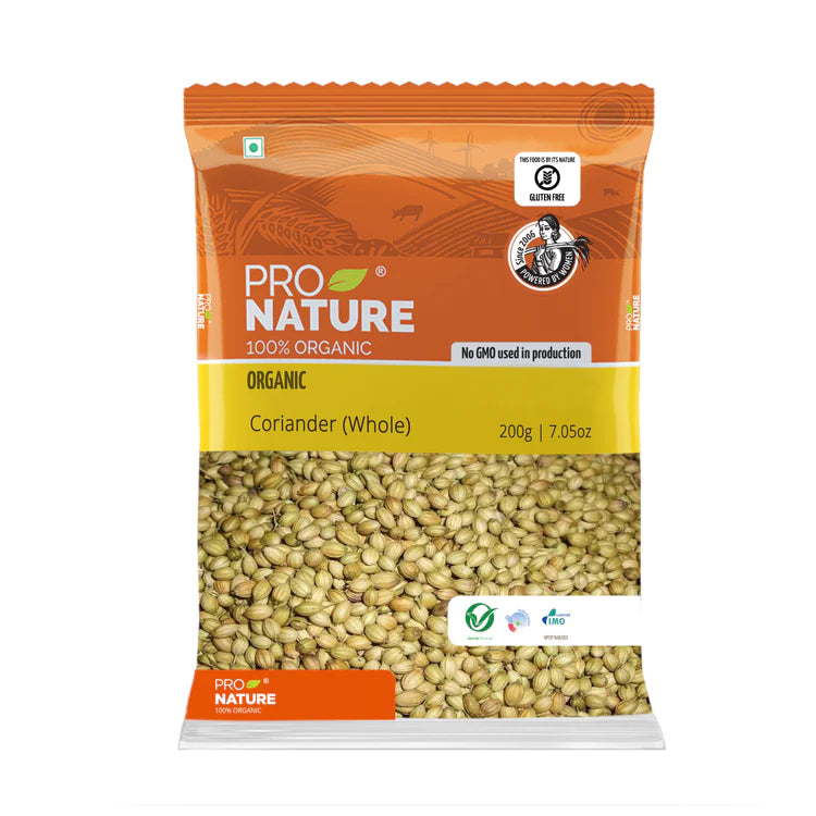 Coriander Whole | USDA Organic - Pro Nature -  200gm