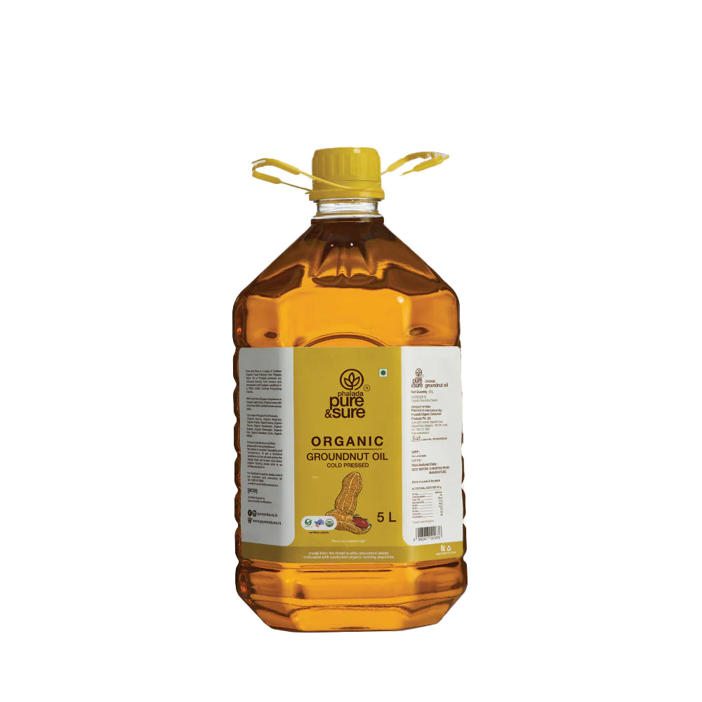 Groundnut Oil | Cold Pressed - Organic - Indian - Pure And Sure - 5000ml