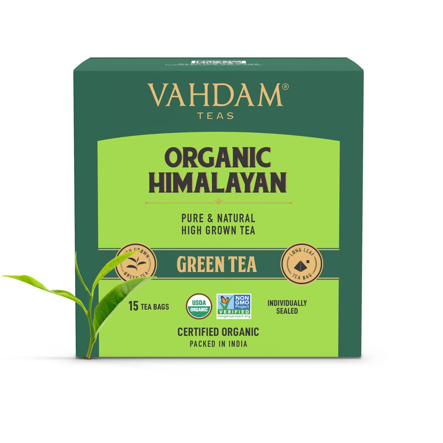 Himalayan Green Tea - Organic - Vahdam - 15Tea Bags
