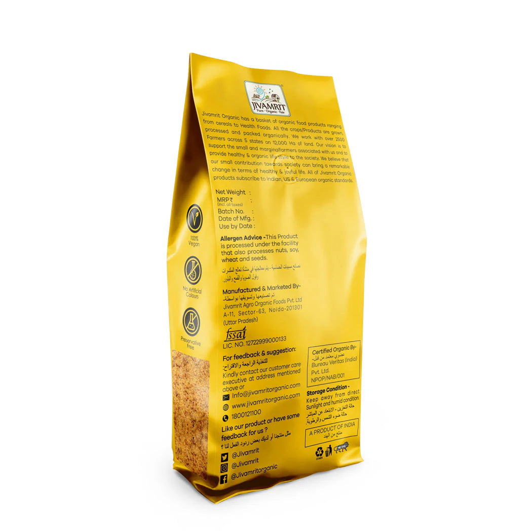 Jaggery Powder | Unrefined - Unbleached - Organic - Vegan, No Artificial Colours &amp;amp; No Added Preservatives - Jivamrit - 500gm