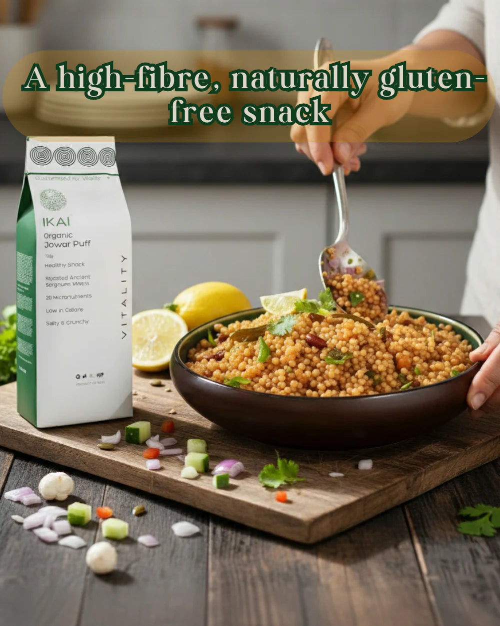 Puff | Organic Jowar Puff- Roasted Ancient Sorghum Millets - Healthy Snack , Low Calorie - Ikai Organic – 130gm
