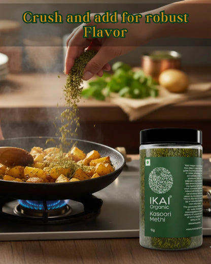 Kasoori Methi |Organic Kasuri Methi (Fenugreek Leaves) -Sundried Organic Fenugreek Leaves  - No Preservatives- Ikai Organic – 10gm