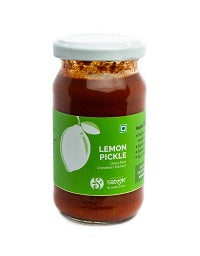 Pickle |  Lemon Pickle - Organic - Wood Pressed Oil - High In Vitamins, Minerals  And Calcium - Satvyk - 250gm