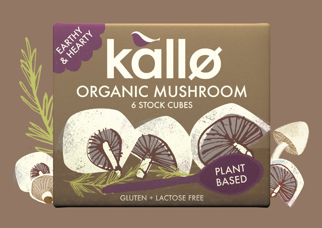 Organic Mushroom Stock Cubes – Vegan, Gluten Free &amp;amp; Lactose Free - Kallo Organic – 6 Cubes