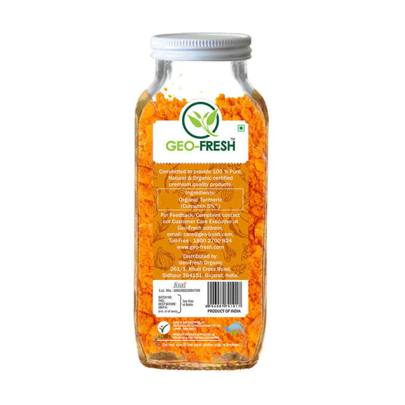 Turmeric Powder | Premium Quality (Curcumin 5%) - USDA Organic - Geo Fresh - 250gm