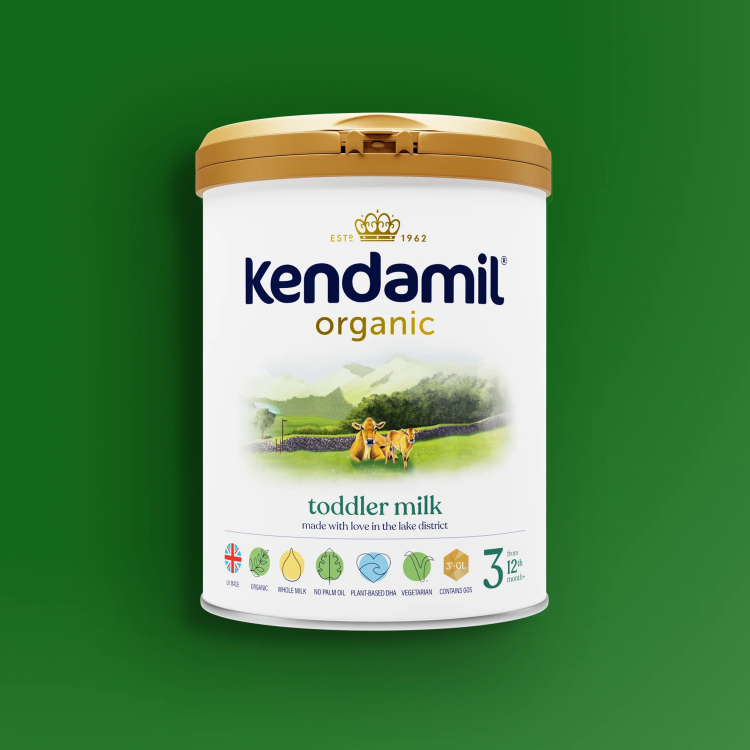 Milk Powder | Organic Toddler Milk - Follow On Milk - Organic Whole Milk from Grass-fed British family farms - Vegetarian Friendly, No Palm Oil &amp; No Fish Oil - kendamil - 800gm