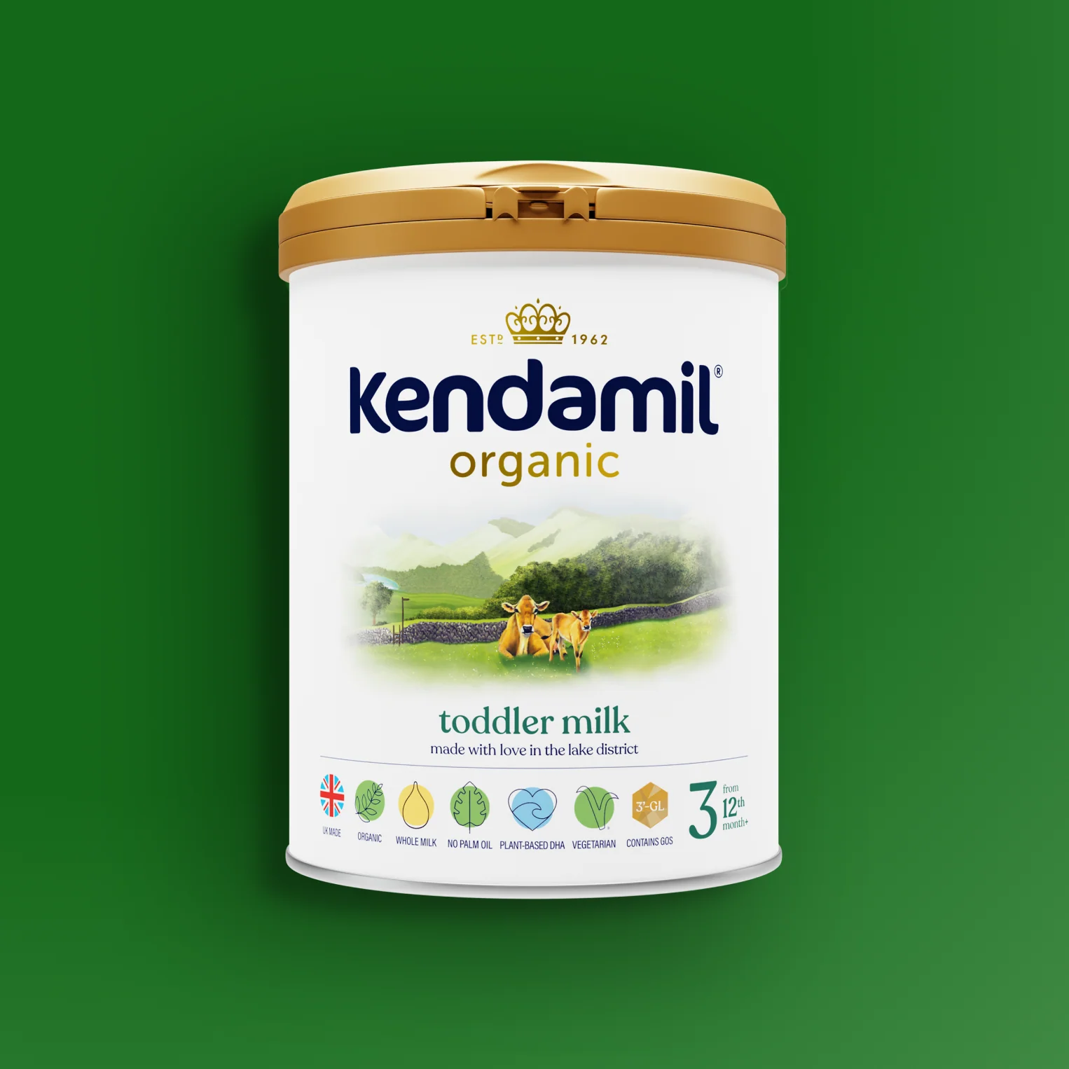 Milk Powder | Organic Toddler Milk - Follow On Milk - Organic Whole Milk from Grass-fed British family farms - Vegetarian Friendly, No Palm Oil &amp; No Fish Oil - kendamil - 800gm