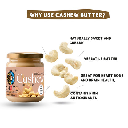 Cashew Butter | Organic &amp; Natural - Dhatu Organic - 175gm