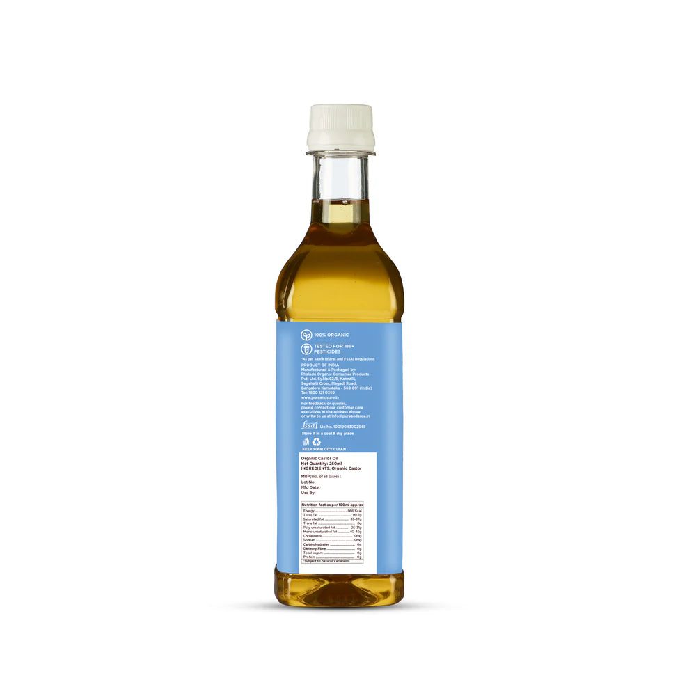 Castor Oil - USDA Organic - Pure and Sure - 250ml