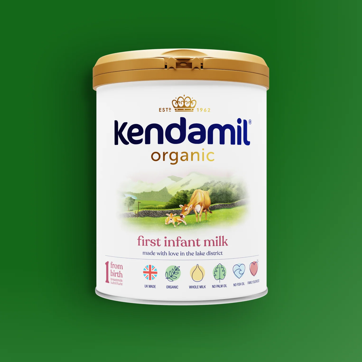 Milk Powder | Organic- First Infant Milk - Whole Milk - Vegetarian Friendly, No Palm Oil &amp; No Fish Oil - kendamil - 800gm