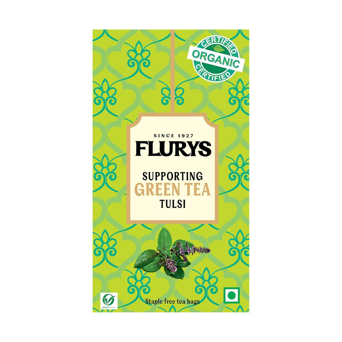 Organic Green Tea Tulsi - Flurys -  25Tea Bags