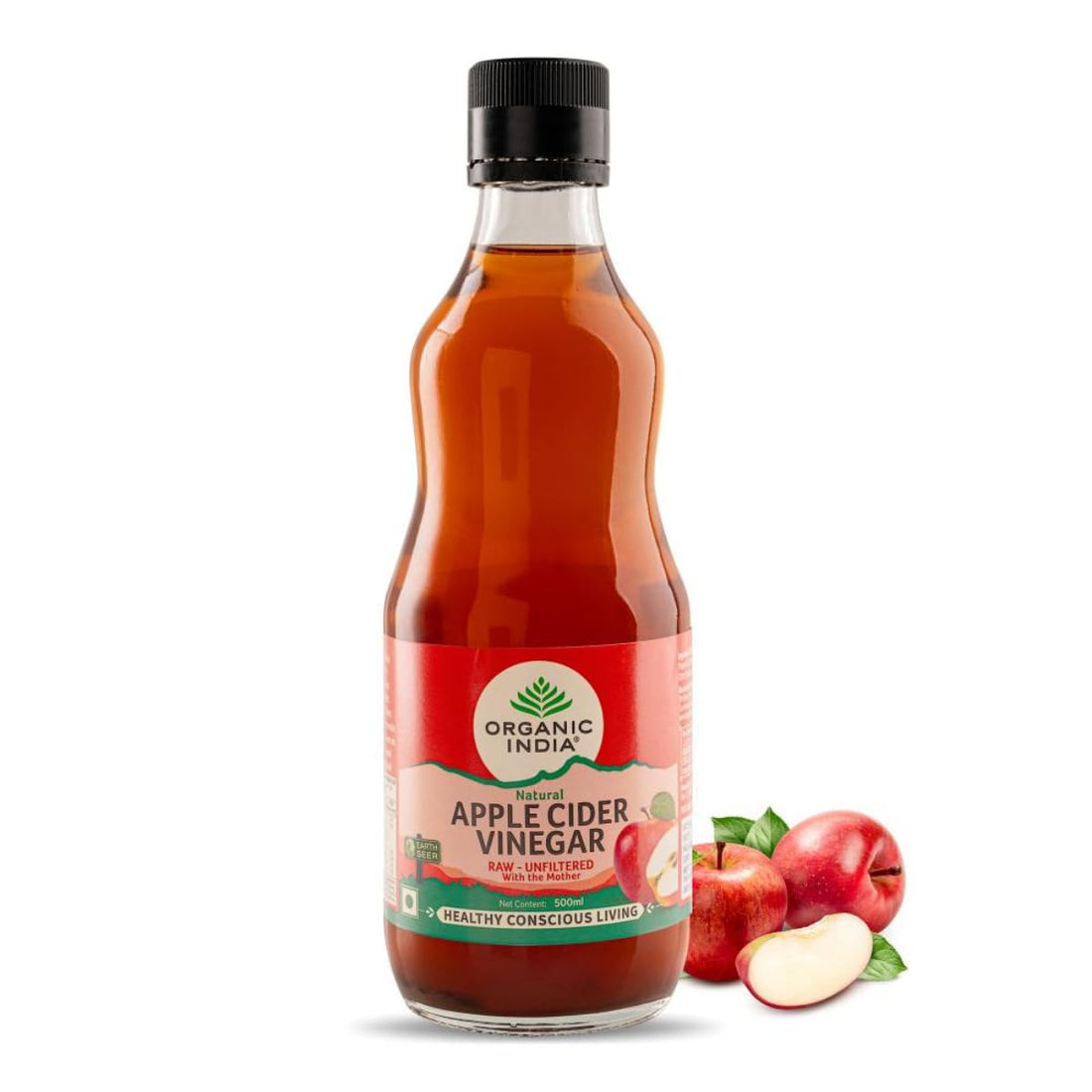 Raw Apple Cider Vinegar With Mother - Unfiltered - Organic India - 500ml