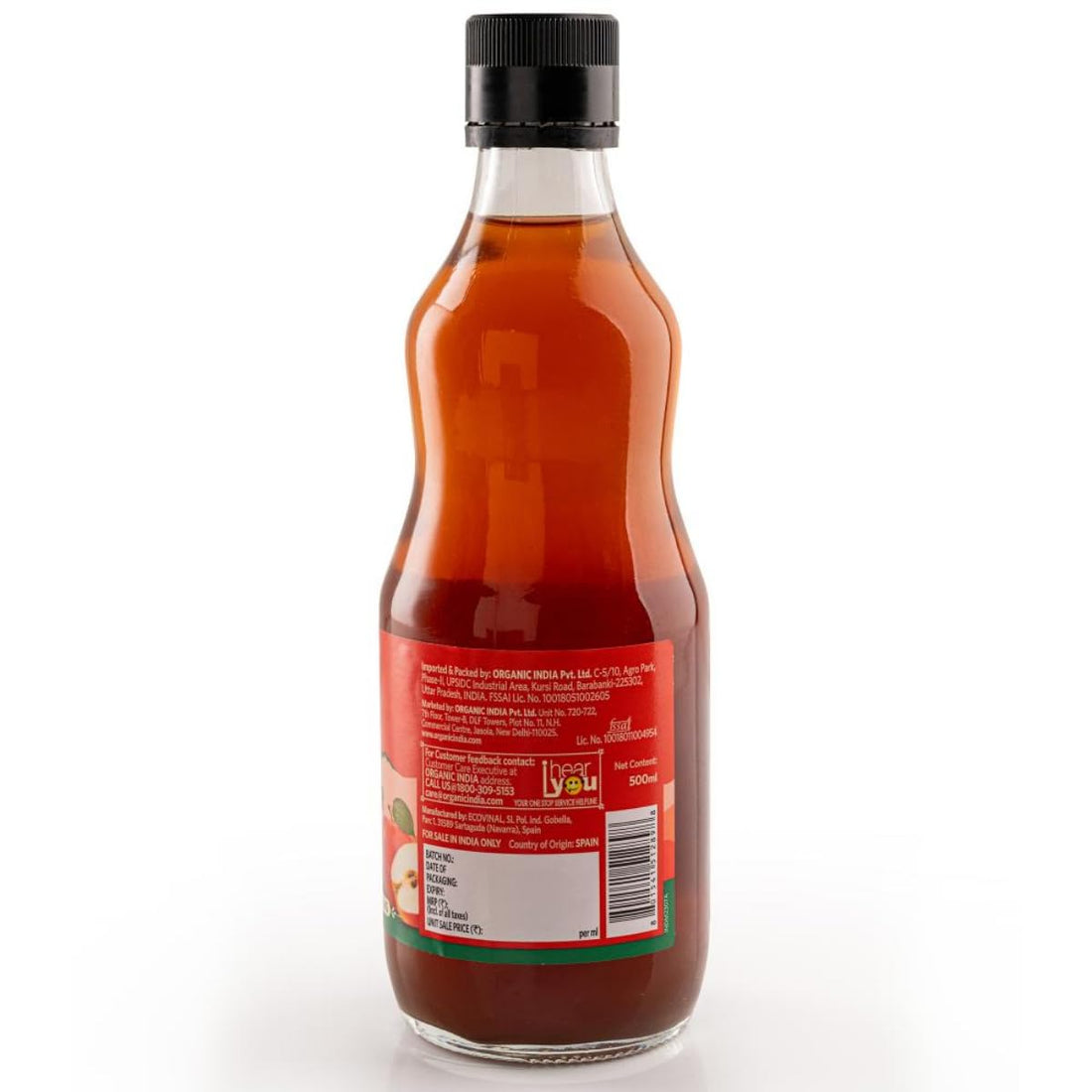 Raw Apple Cider Vinegar With Mother - Unfiltered - Organic India - 500ml