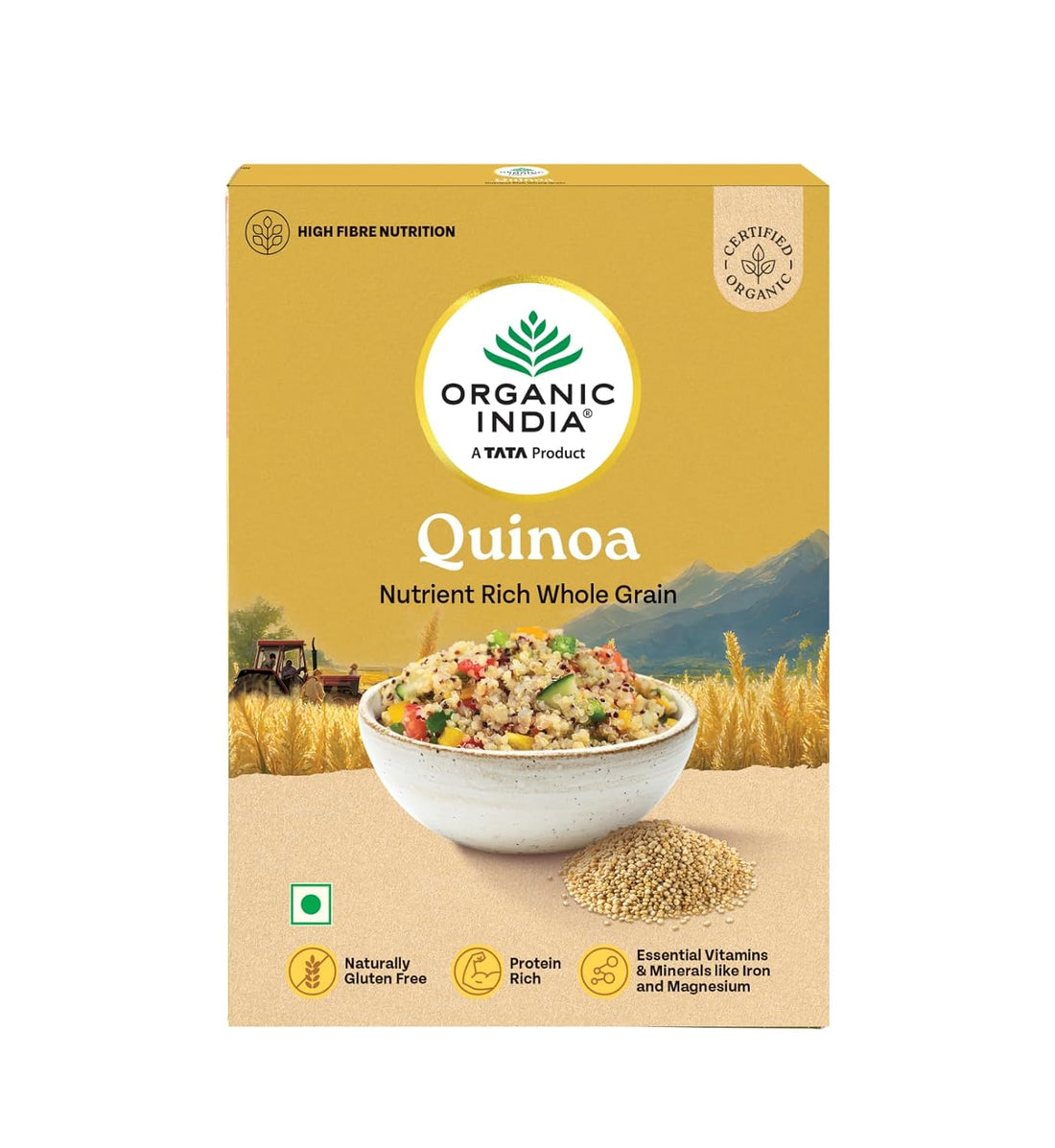 Quinoa | Whole Grain – USDA Organic – Gluten Free, Complete Protein, Low Calorie &amp; Cholesterol Free – Organic India – 500gm