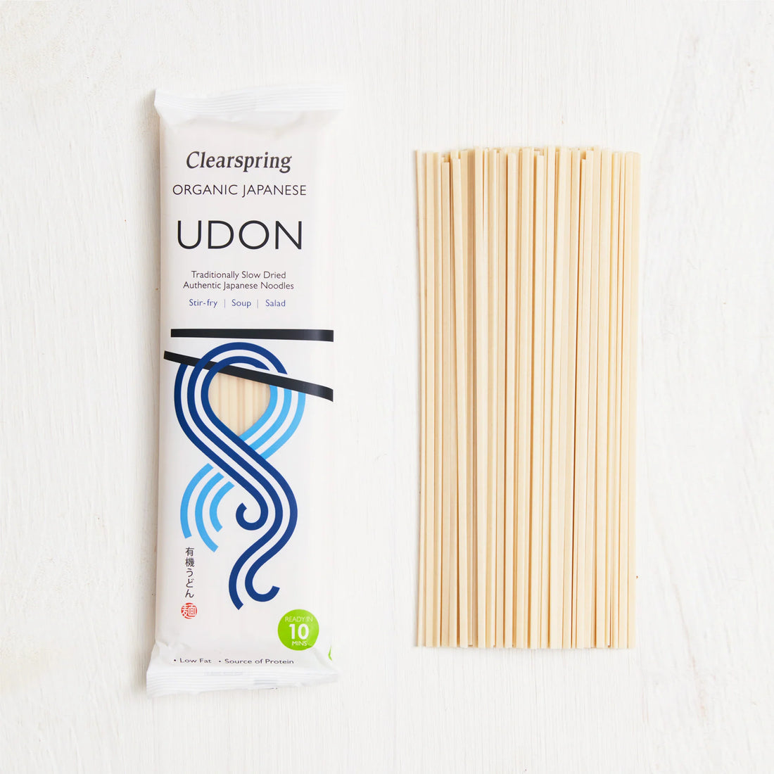 Noodles | Organic Japanese Udon Noodles - Stir Fry - Soup - Salad - Traditionally Slow Dried Authentic Japanese Noodles - Low In Fat, High In Fibre And Protein - Clearspring - 200gm