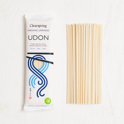 Noodles | Organic Japanese Udon Noodles - Stir Fry - Soup - Salad - Traditionally Slow Dried Authentic Japanese Noodles - Low In Fat, High In Fibre And Protein - Clearspring - 200gm