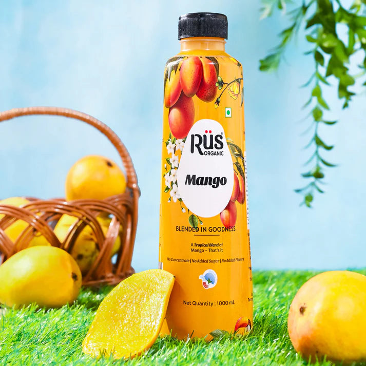 Juice | Mango Juice - Cold Pressed – USDA Organic -  No Concentrate & No Artificial Sweetner Or Sugar Free - Rus Organic – 1000ml