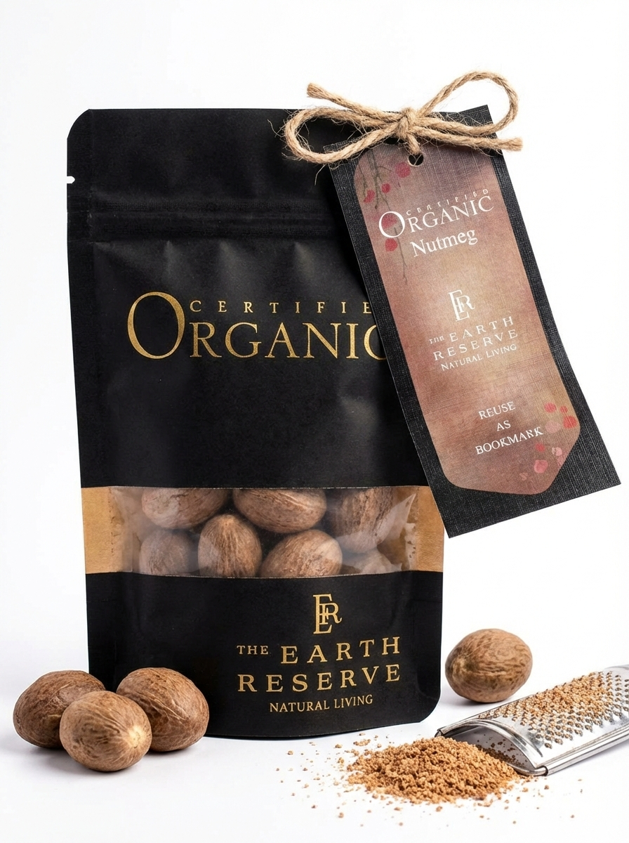 Organic Nutmeg |Certified Organic-No Added Preservatives And No Pesticides - The Earth Reserve - 50gm