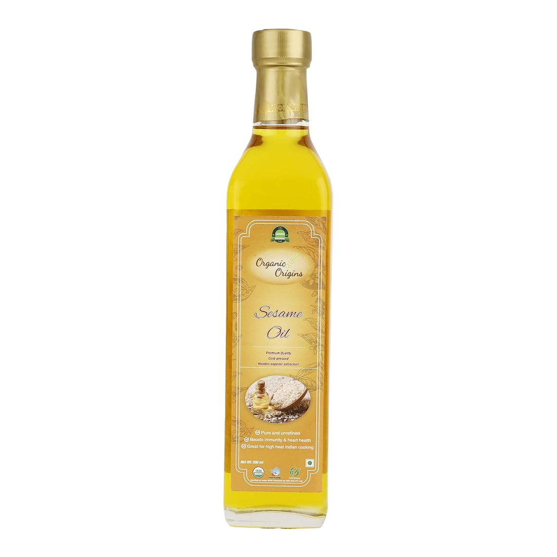 Sesame Oil | Cold Pressed - Pure &amp; Unrefined - No Added Preservatives - Organic Origins - 500ml