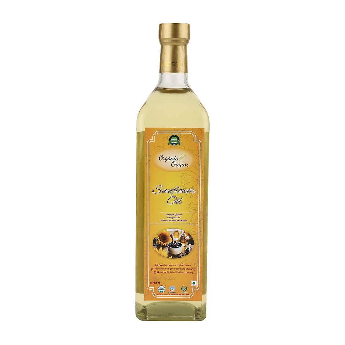 Sunflower Oil | Cold Pressed - Pure & Unrefined - No Added Preservatives - Organic Origins - 500ml