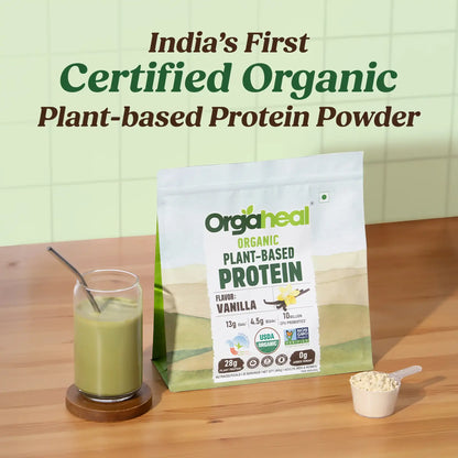 Protein Powder | Organic Plant-Based Protein Powder (Vanilla) - 28g Plant Protein -USDA Organic - Vegan, Gluten Free &amp; Dairy Free - Orgaheal - 980gm