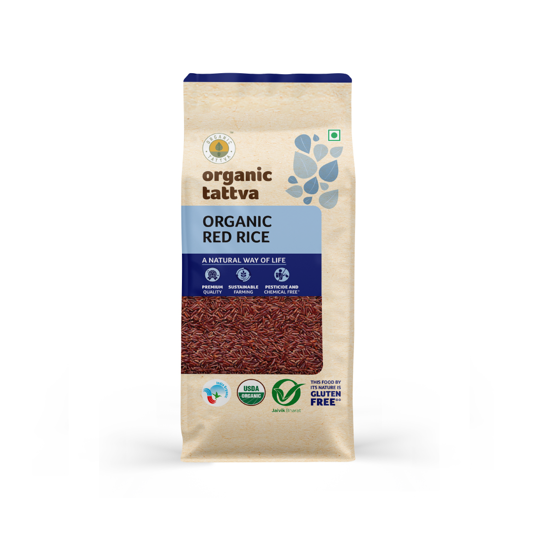Rice | Organic Red Rice – USDA Organic-Gluten Free, Pesticide &amp; Chemical Free – Organic Tattva – 1000gm