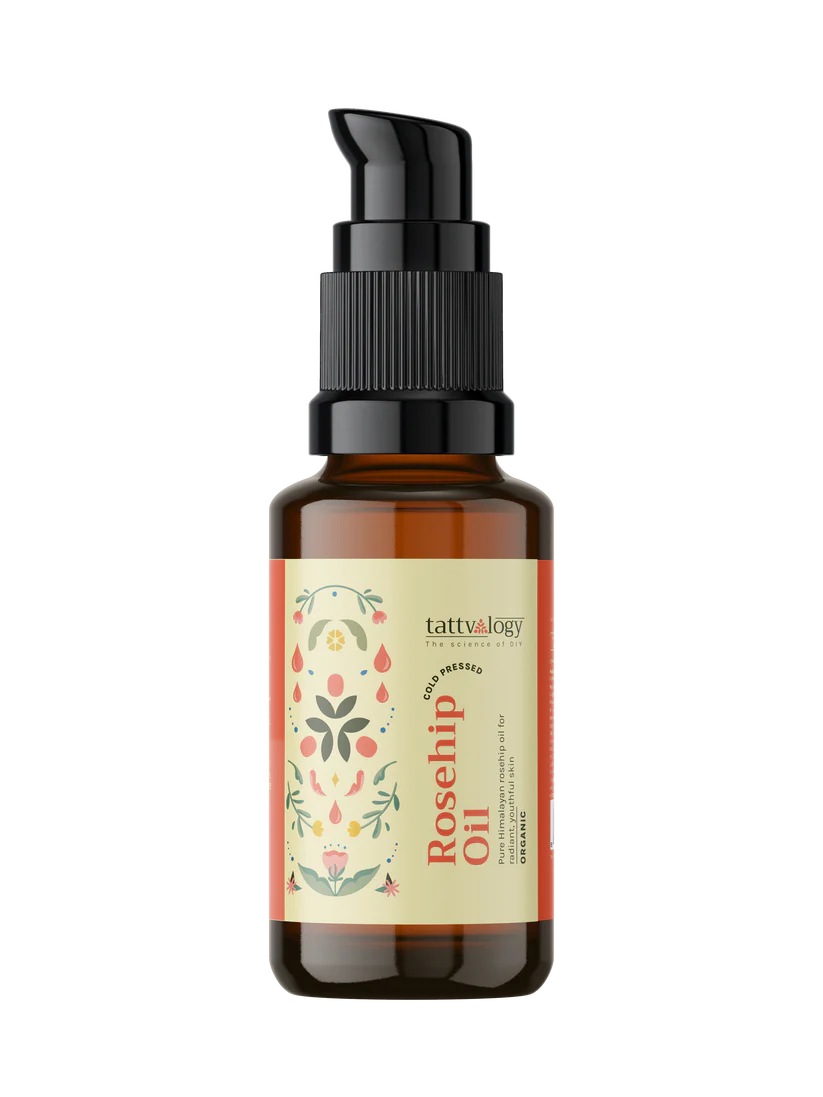 Rosehip Oil | Amber Colored - USDA Organic - Vegan, Cruelty Free, Gmo Free & Paraben Free- Tattvalogy - 50ml