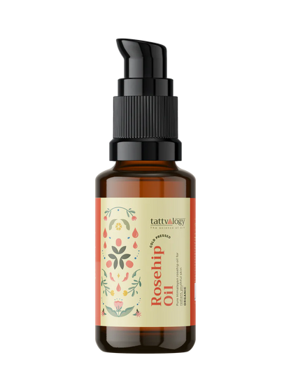 Rosehip Oil | Amber Colored - USDA Organic - Vegan, Cruelty Free, Gmo Free &amp;amp; Paraben Free- Tattvalogy - 50ml