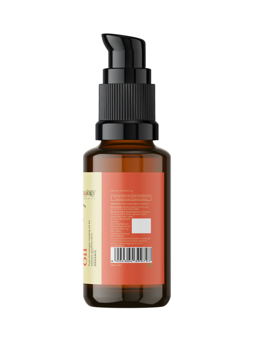 Rosehip Oil | Amber Colored - USDA Organic - Vegan, Cruelty Free, Gmo Free &amp;amp; Paraben Free- Tattvalogy - 50ml