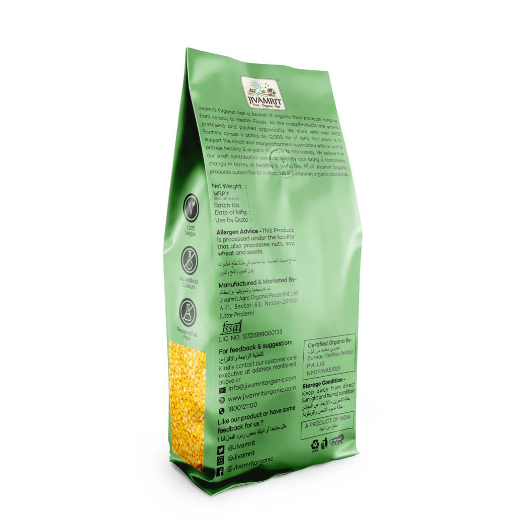 Moong Dal | Organic Yellow Moong Dal  - Non GMO,No Pesticides - Jivamrit – 500gm