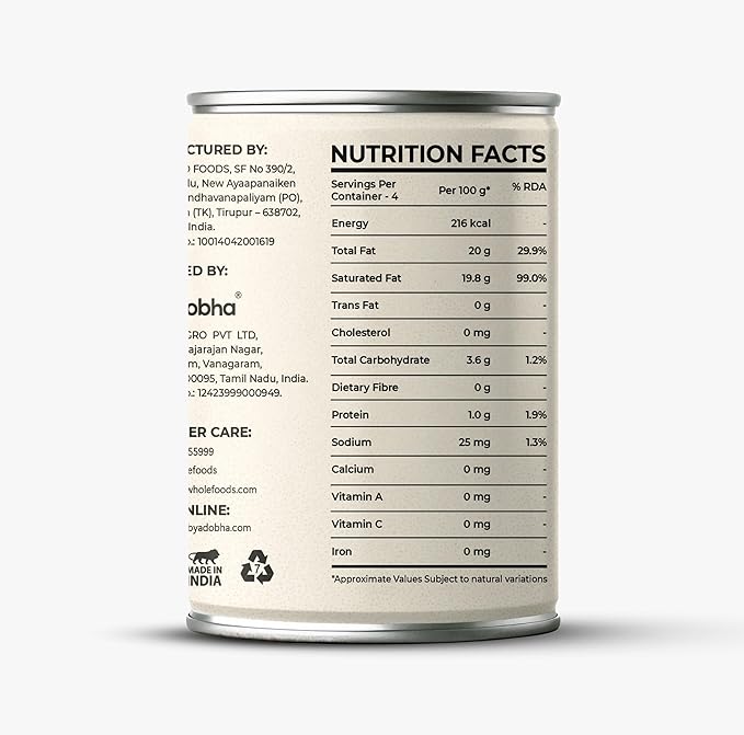 Cream | Organic Coconut Cream- Thick &amp; Creamy (22 % Fat) - Gluten Free, Vegan - OKO Whole Food - 400ml