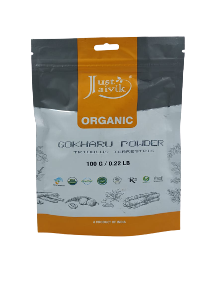 Organic Gokharu Powder – Just Jaivik – 100gm