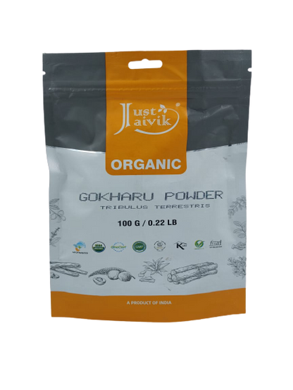 Organic Gokharu Powder – Just Jaivik – 100gm