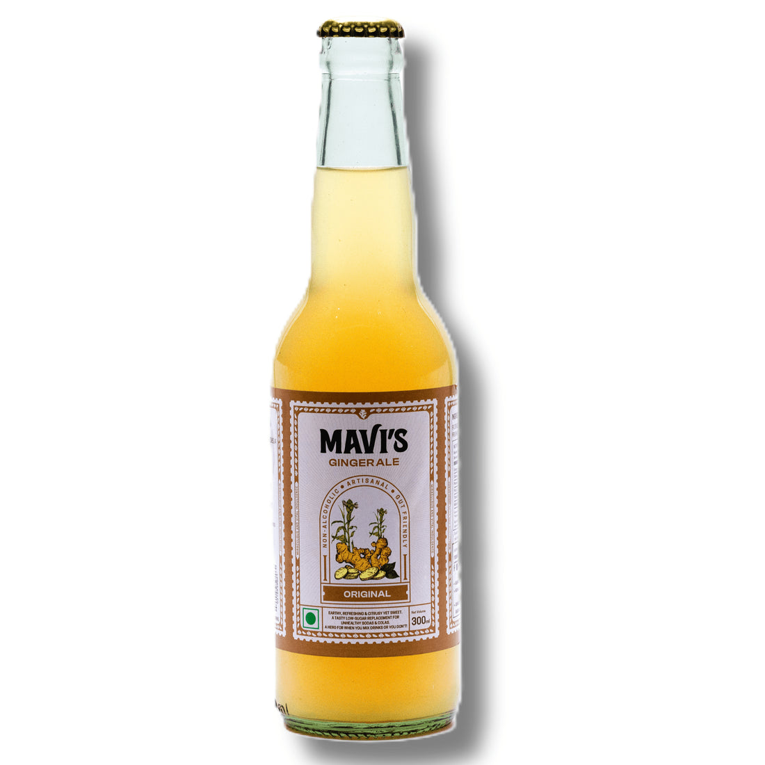 Ale | Original Ginger Ale - Raw & Unpasteurized - Non Alcoholic - No Added Flavours & No Preservatives - MAVI’s - 300ml