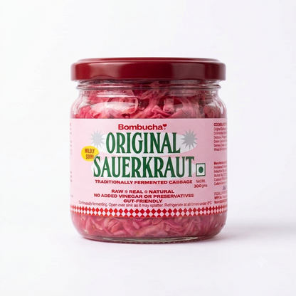 Original Sauerkraut | Traditionally Fermented Probiotic Cabbage - Raw - Real - Natural - No Added Vinegar &amp;amp; No Added Preservatives - Bombucha - 450gm (Copy)
