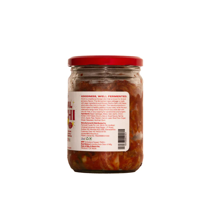 Kimchi | Original – Traditionally Fermented – (Napa Cabbage With gochu Garu) – Medium Spicy – Raw – Real – Natural – No Added Vinegar &amp; Preservatives Free – Bombucha – 150gm