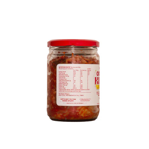 Kimchi | Original – Traditionally Fermented – (Napa Cabbage With gochu Garu) – Medium Spicy – Raw – Real – Natural – No Added Vinegar &amp; Preservatives Free – Bombucha – 450gm