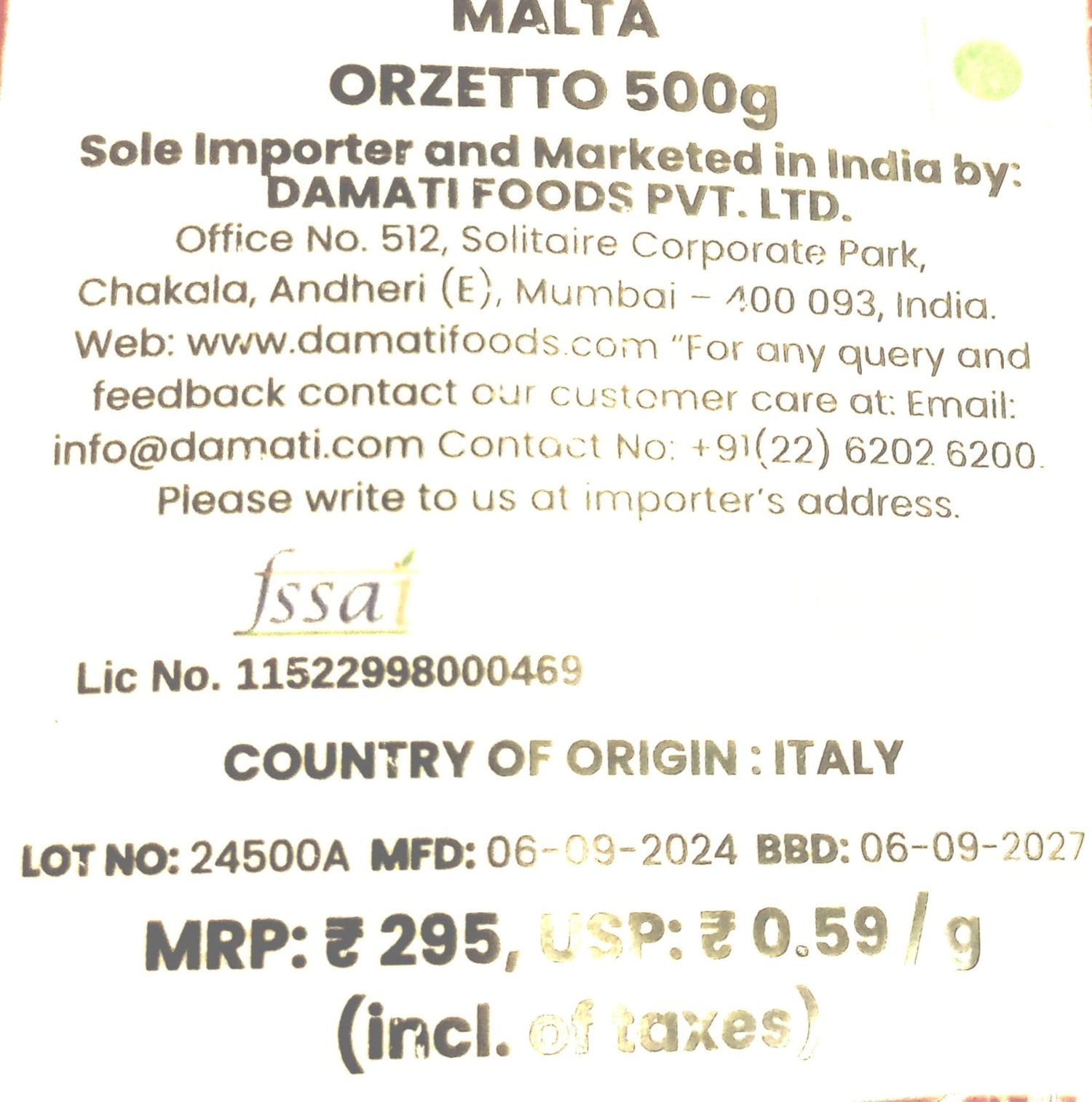 Pasta | Orzetto Pasta - Made In Italy - Vegan, Sugar Free &amp; No Artificial Flavor - Pasta Maltagliati - 500gm