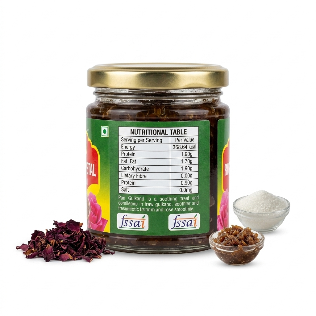 Gulkanda | Paan Gulkand (Natural &amp; Sundry)-Rose Petal Jam -100% Organic – No Added Colour, &amp; Preservatives – Matratva – 250gm