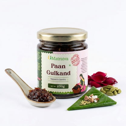 Gulkanda | Paan Gulkand (Natural &amp; Sundry)-Rose Petal Jam -100% Organic – No Added Colour, &amp; Preservatives – Matratva – 250gm